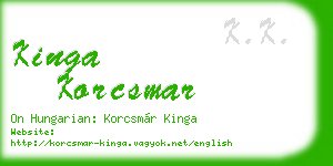 kinga korcsmar business card